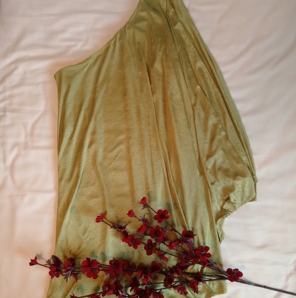 3/$30 One Shoulder Green Goddess Dress